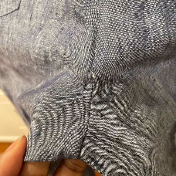 Riviera Red Pants Mens 31R Italian Linen Chambray Flat Front Unstructured - Picture 8 of 9